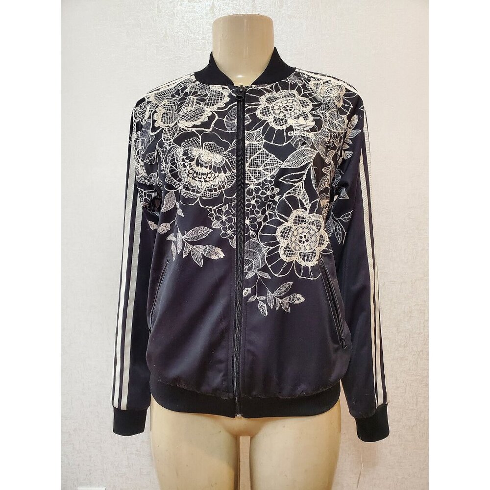ADIDAS  originals x farm florido womens floral black track jacket SIZE S #217